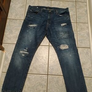 Men's Distressed Blue Jeans Ralph Lauren 38/30